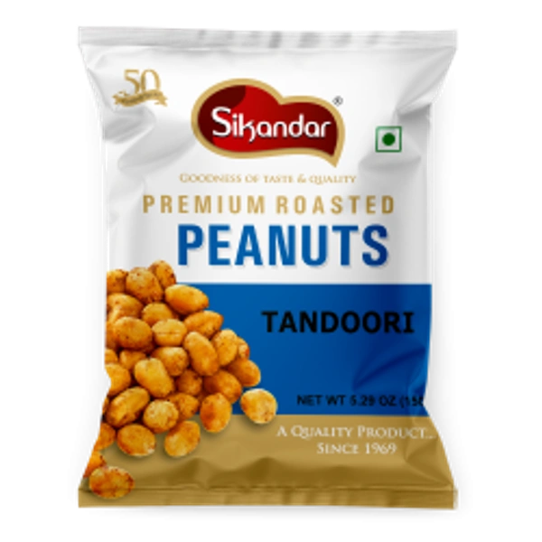 Sikandar Roasted Peanuts Tandoori Smoky Spicy 150g - Foil