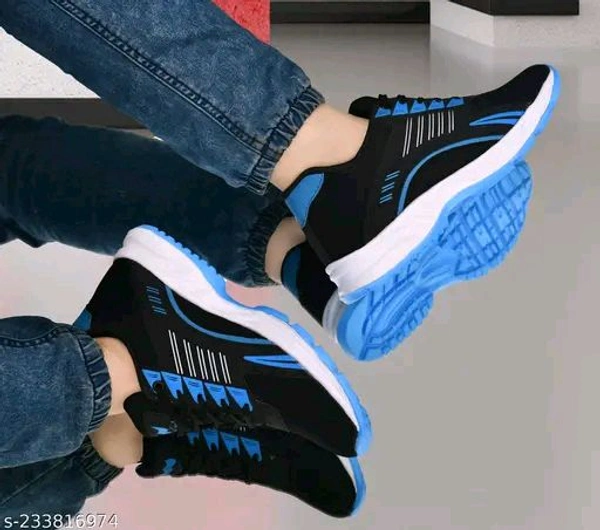 Blue Solid Men Running Sport Shoes For Men - IND-7