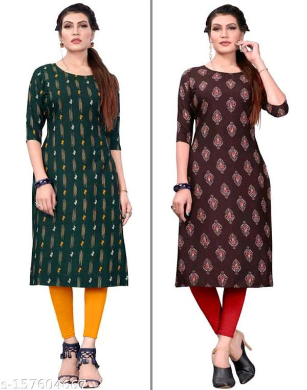 Dsk Studio Women's And Girls Crepe Aline Straight Cut Kurta - M