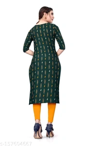 Dsk Studio Women's And Girls Crepe Aline Straight Cut Kurta - L