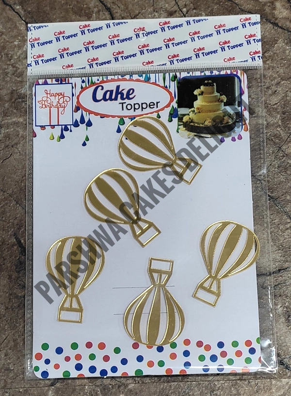 ACRYLIC PARACHUTE - GOLD, 5 PCS PACK