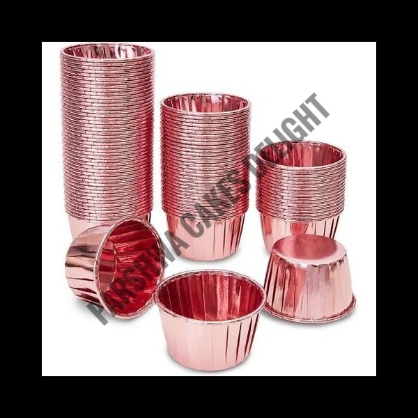 Metallic Foil Paper Cake Baking Cups  - ROSE GOLD, 50 Pcs Pack