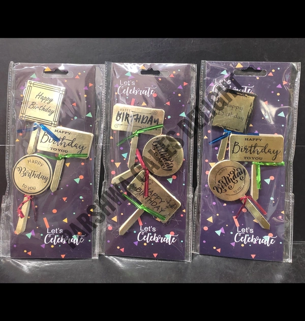 HBD GOLD PAPER TAGS - 10 PACK OF 24 PCS