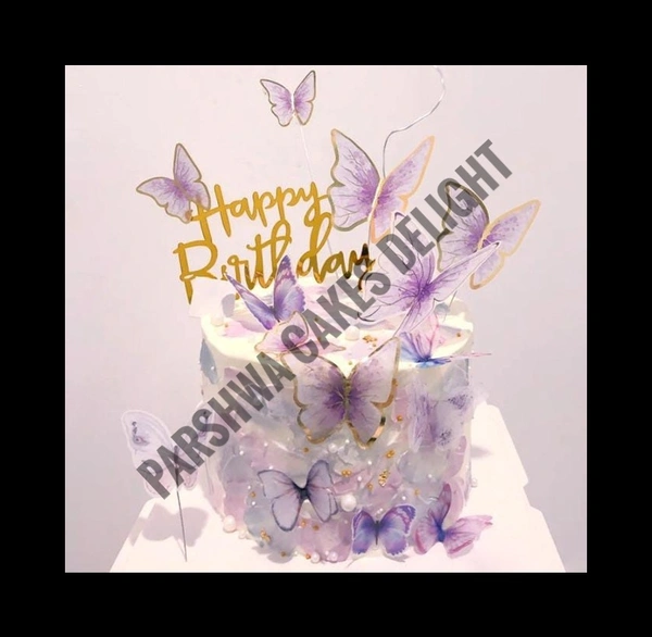 BUTTERFLIES WITH STRING - 1 PKT, PURPLE