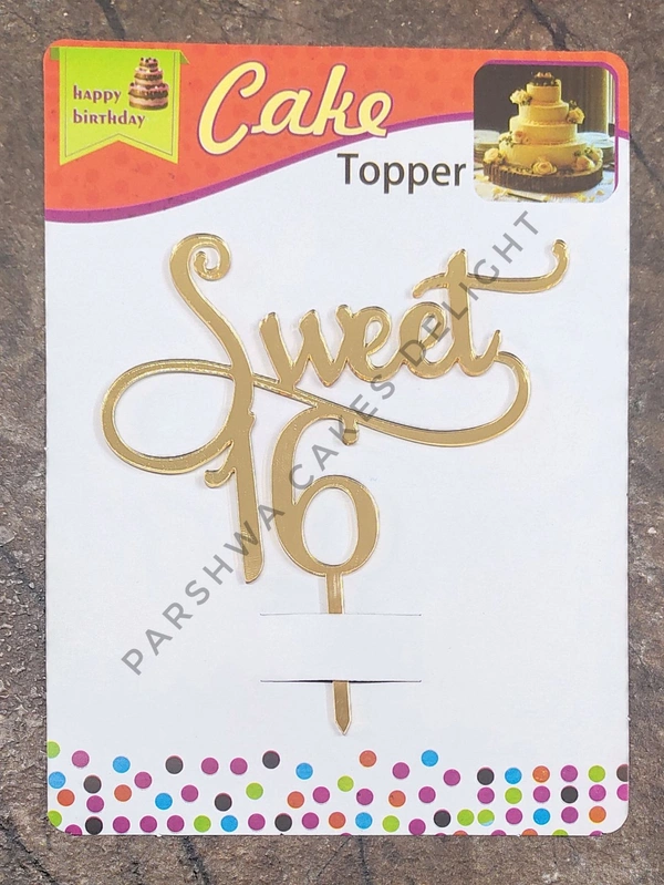 ACRYLIC TOPPER N - 16 - SWEET 16, 4.5 INCH
