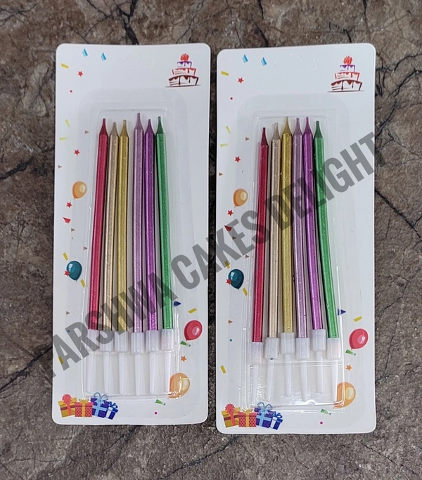 METALLIC CANDLE - MULTI, 1 PACK OF 6 PCS EACH