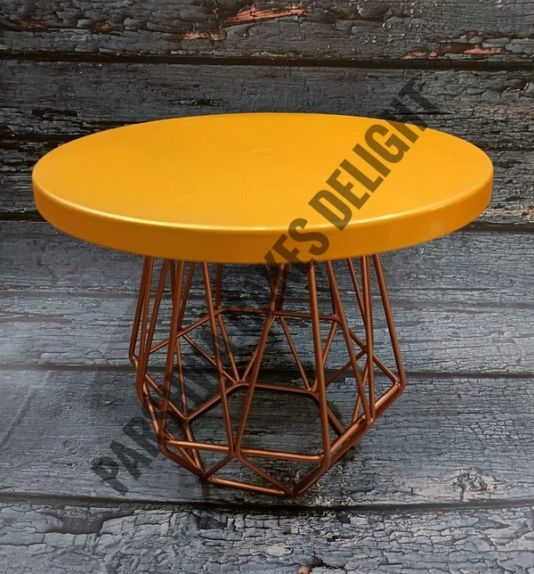 GEOMETRIC CAKE STAND - TOP COLOUR GOLD, PLATE SIZE 12 INCH