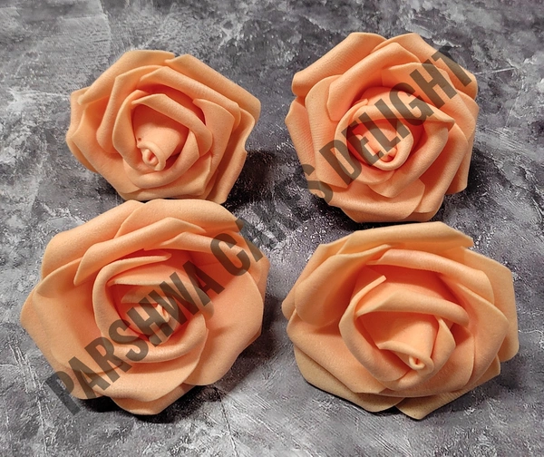 FOAM FLOWER - DELIGHT 241, 4 PCS, ORANGE