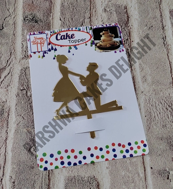ACRYLIC TOPPER N - 90, 4.5 INCHES, GOLD