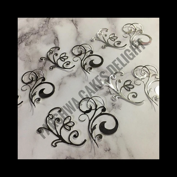 VINTAGE DESIGN CUT OUTS - SILVER, 10 PCS PACK