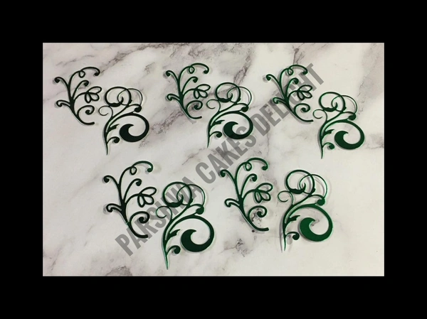 VINTAGE DESIGN CUT OUTS - GREEN, 10 PCS PACK