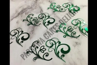 VINTAGE DESIGN CUT OUTS - GREEN, 10 PCS PACK