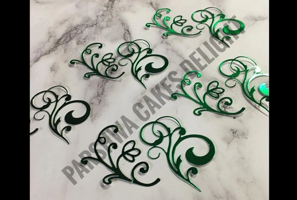 VINTAGE DESIGN CUT OUTS - GREEN, 10 PCS PACK