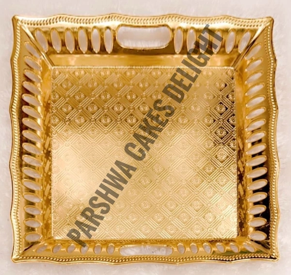 Plastic Trays For Gifting - Gold, 10 Pcs Pack, Delight 4