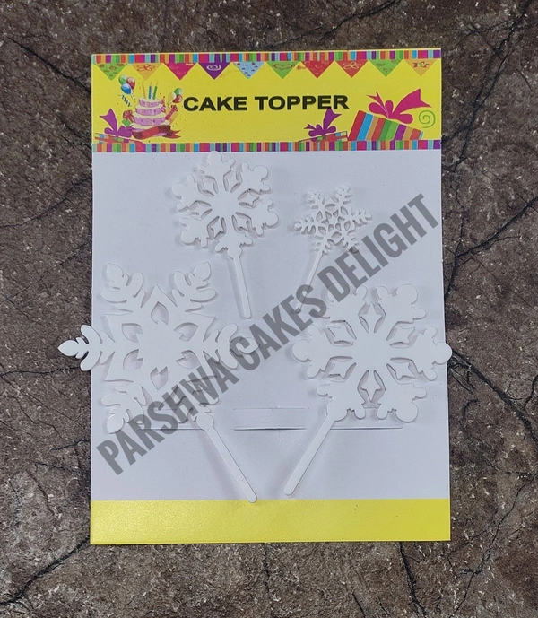 Snowflake Topper - 4 Pcs Set, White