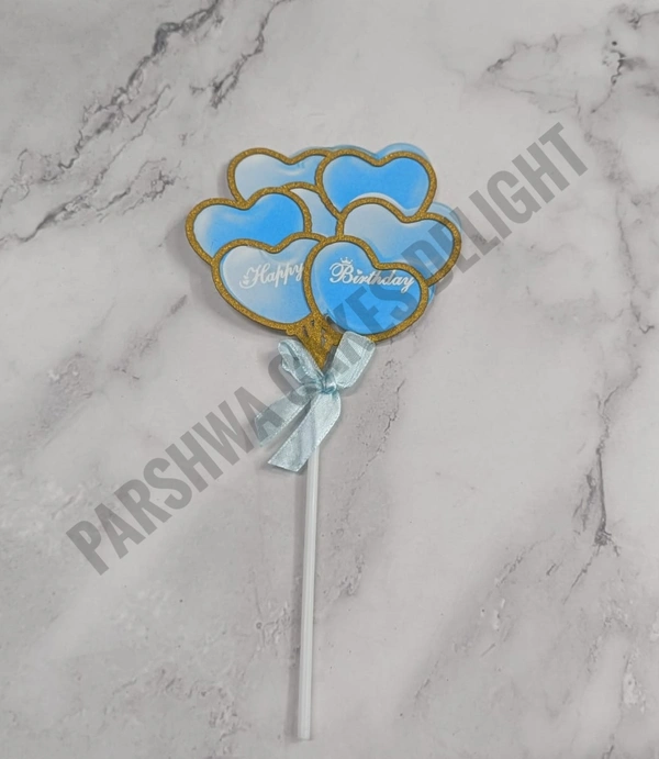 Heart Topper  - 1 Pc, Birthday, Blue