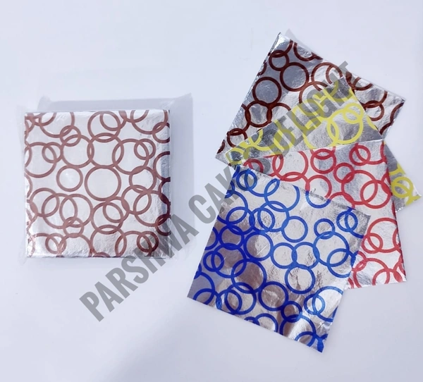 Aluminum Cut Foil Chocolate Wrapper - Circle Rings, 8*8 Cm