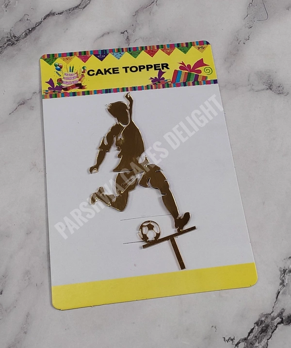 Acrylic Cut Out - 1 Pc, Football, Gold
