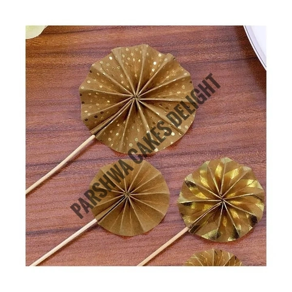 Paper Fans For Cake Decoration - 4 Pcs, Delight 9