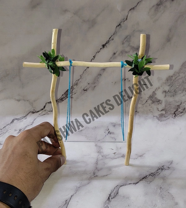 Swing Wooden Cake Topper - 1 Pc
