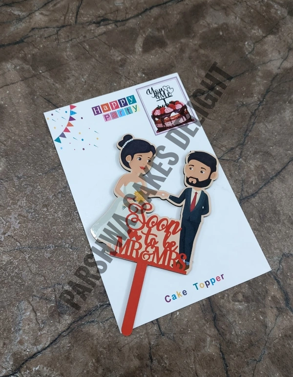 Mdf Cake Topper - Delight 1 Soon To Be Mr & Mrs
