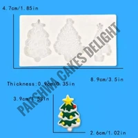 Christmas Tree Silicon Chocolate Mould Jelly Mould - 3 Cavity