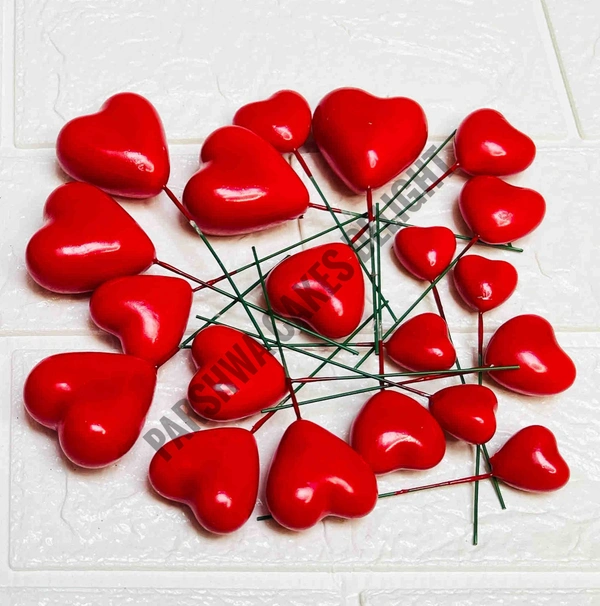 Heart Faux Balls - Red, 20 Pcs Pack