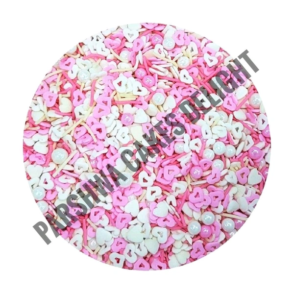 PINK & WHITE SPRINKLE - APPROX 50G