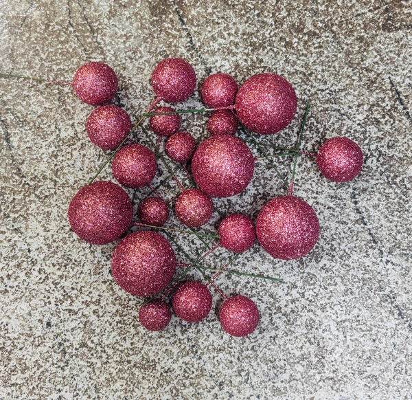 IMPORTED FAUX BALLS - GLITTER PINK, 2Cm - 2.5Cm - 3Cm - 4Cm