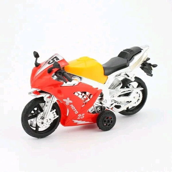 Bullet Bike For Cake Decoration - 1 Pc, Red & Yellow