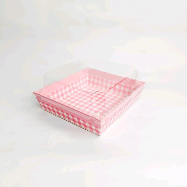 Square Plum With Lid - Pink, 10 Pcs Pack