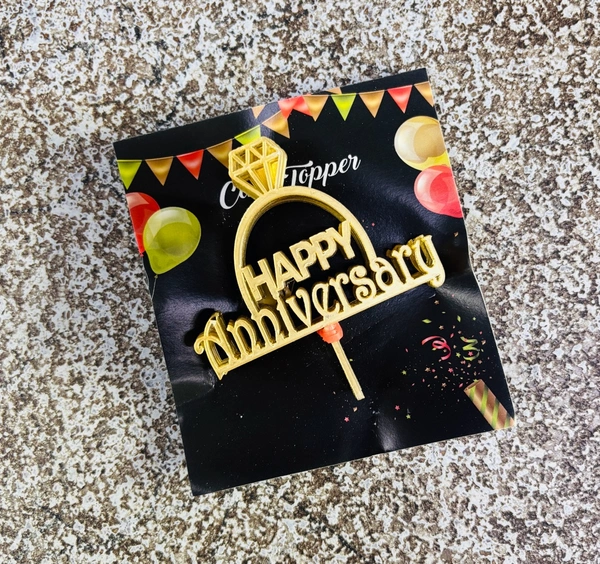 Mini Cake Topper - 10 Pcs Pack, D40, Gold