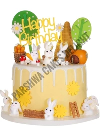 Rabbit Miniature Toy For Cake Decoration  - 7 Pcs Set