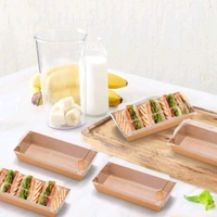 Rectangular Plum With Lid - Brown, 10 Pcs Pack