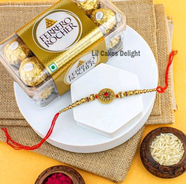 16 Pcs Ferrero Rocher Combo With Rakhi - Delight 16
