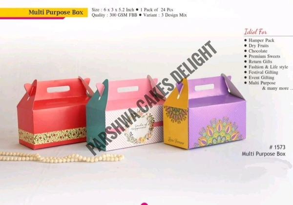 Hamper Look Multi Purpose Box - Mix Design, 12 Pcs Pack