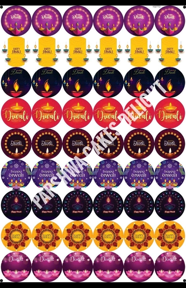 Happy Diwali Circle Sticker Sheet