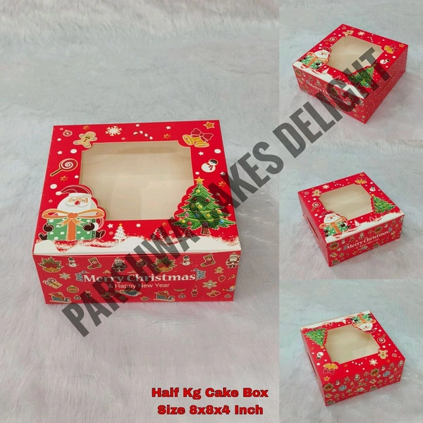 Christmas Cake Box - 10 Pcs Pack, 8*8*4