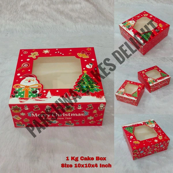 Christmas Cake Box - 10 Pcs Pack, 10*10*4