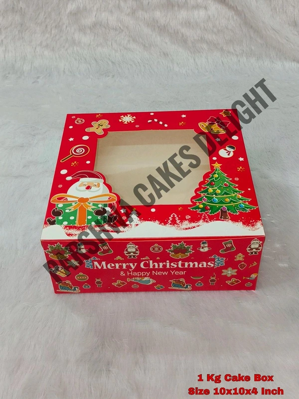 Christmas Cake Box - 10 Pcs Pack, 10*10*4