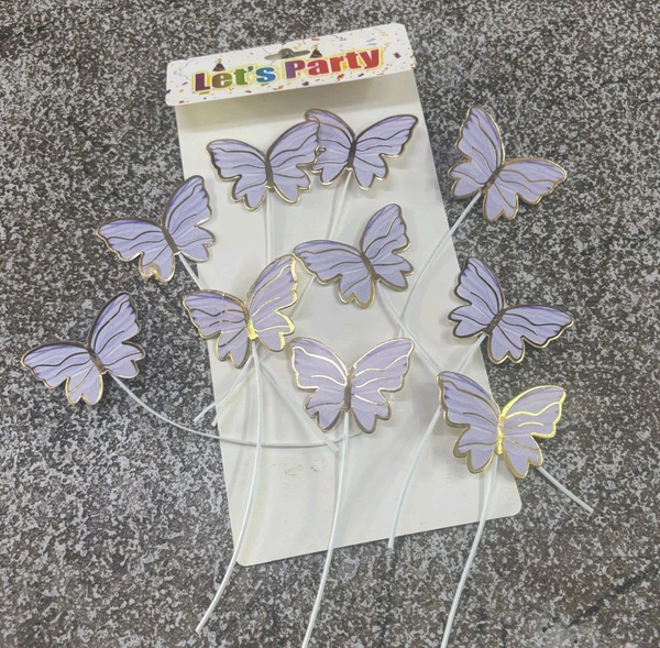 New String Butterflies - 10 Pcs, Purple