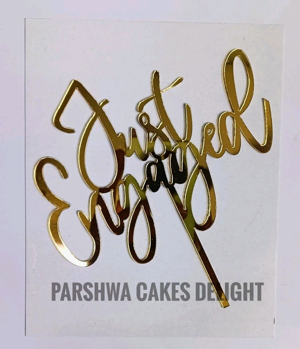 ACRYLIC TOPPER N - 209 Just Engaged, 5 Inches, Gold