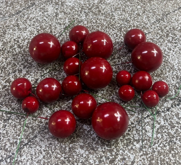 Imported Faux Balls - Maroon, 2Cm - 2.5Cm - 3Cm - 4Cm