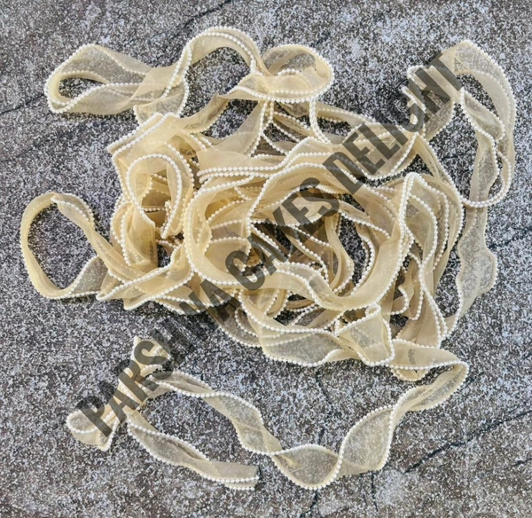 Pearl Organza Ribbon  - Delight 3, 3 Mtr, Gold