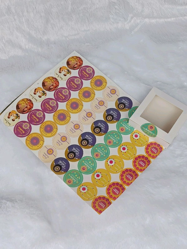 Raksha bandhan Sticker Sheet - 2 Inches, 48 Pcs