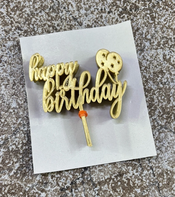 Mini Cake Topper - D45, 10 Pcs Pack, Gold