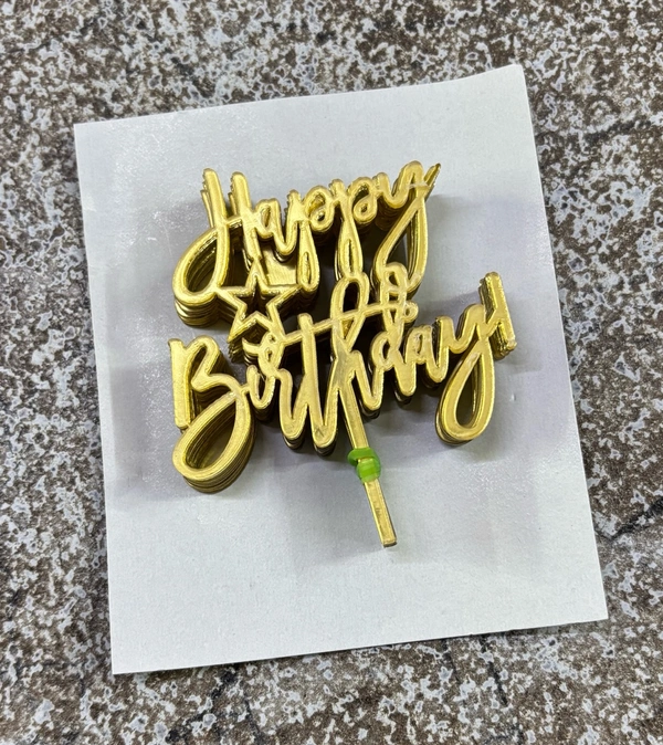 Mini Cake Topper - D47, Gold, 10 Pcs Pack