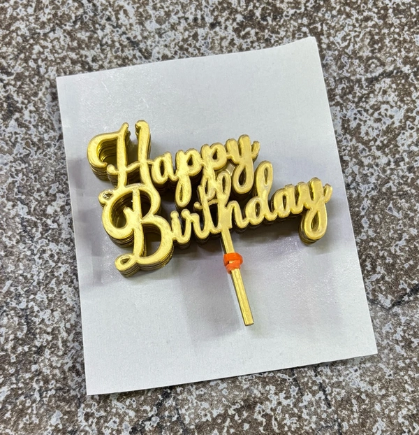 Mini Cake Topper - D48, 10 Pcs Pack, Gold