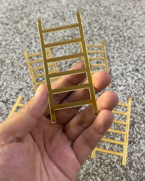 Acrylic Ladder  - 5 Pcs Pack, Gold, 4 Inches