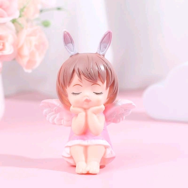 Sitting Angel Doll For Cake Decoration  - Pink, 1 Pc